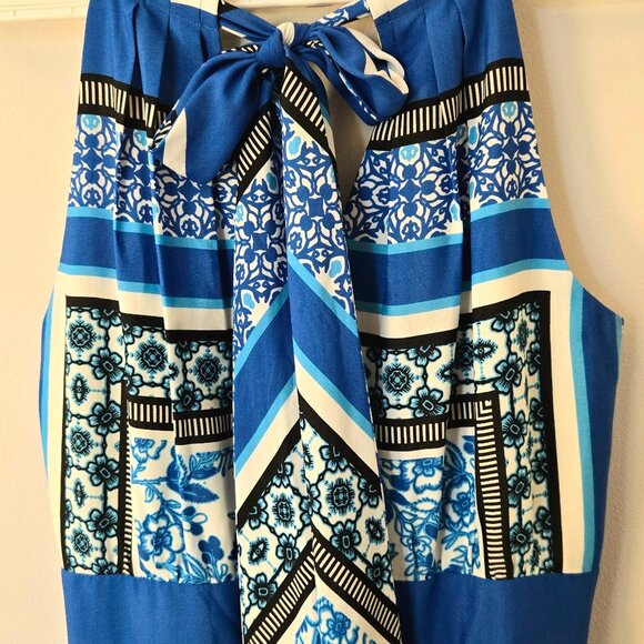 Eliza J floor length blue patterned dress - Picture 5 of 7